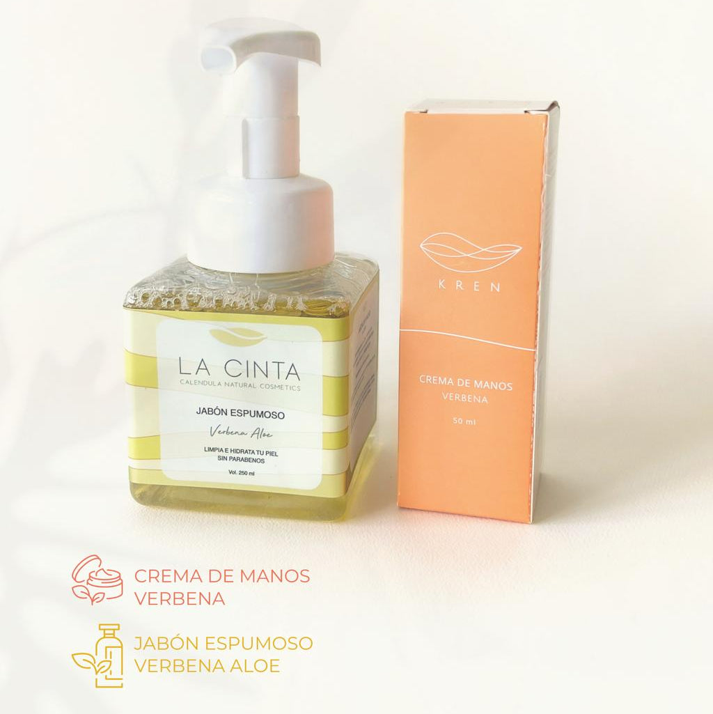 Set de regalo colaborativo: Crema de manos Kren + Jabón espumoso Verbena La Cinta